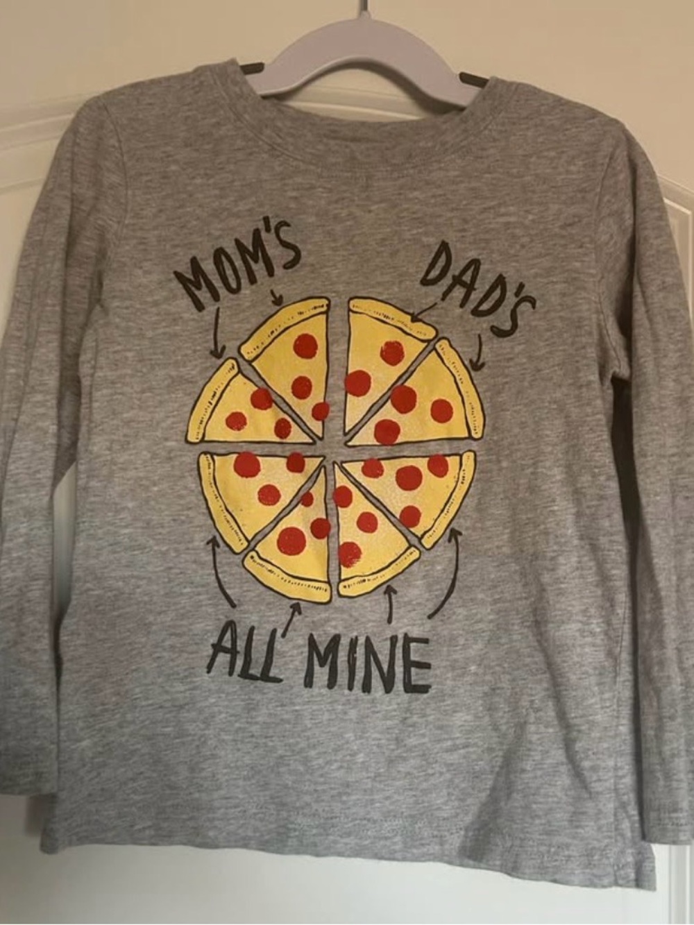 Carter's Gray Long-Sleeve Pizza Graphic Tee